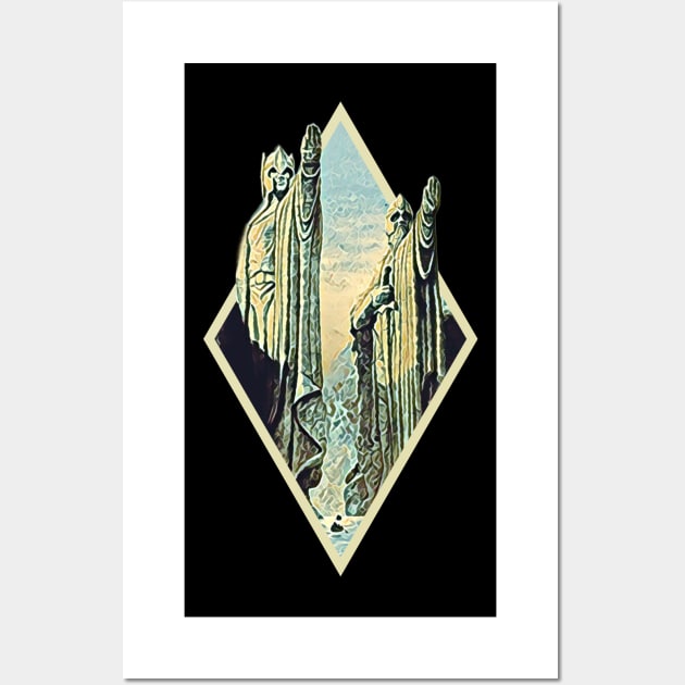 Kings by the River - Digital Art - Diamond Frame - Black - Fantasy Wall Art by Fenay-Designs